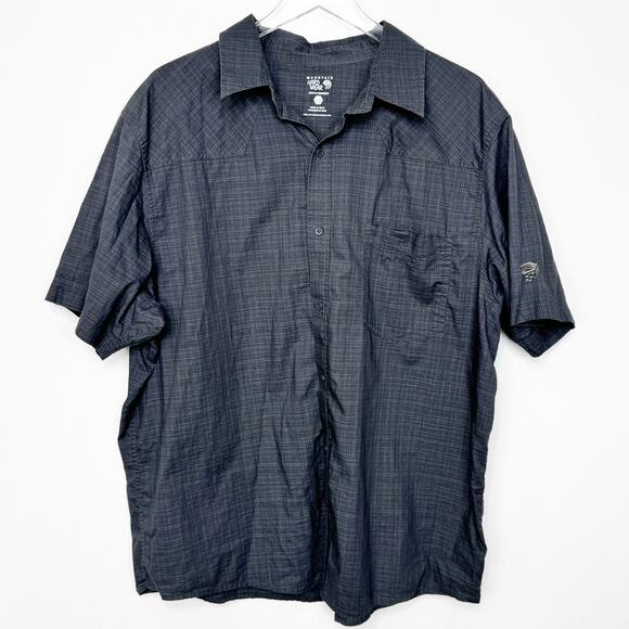 Mountain Hardwear Men's Gray Button Front Short Sleeve Shirt XL - Picture 1 of 5